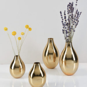 4in Tall Gold Metal Bud Vase Set of 4