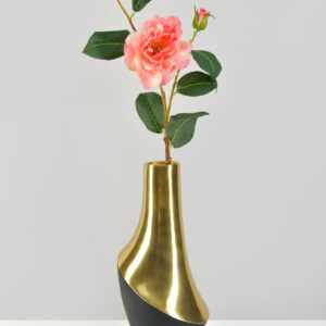 Black & Gold Two-Tone Steel Vase