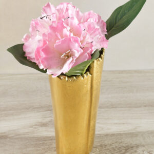 7in Tall Gold Aluminum Vase