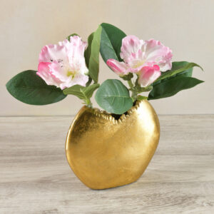 5in Tall Gold Aluminum Circular Vase