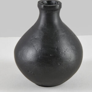 4in Tall Black Aluminum Rustic Gourd Mini Vase