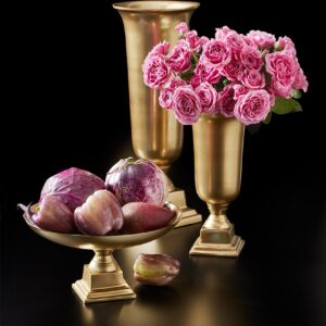 Gold Pedestal Bowl & Urn Vases